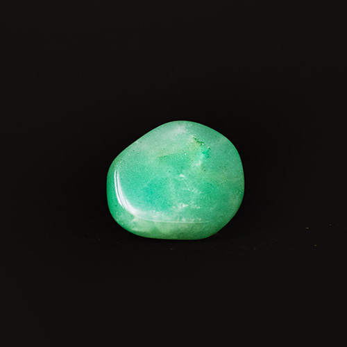 green circular smooth aventurine gemstone