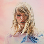 Zoomed in on font cover of Lover Vinyl.