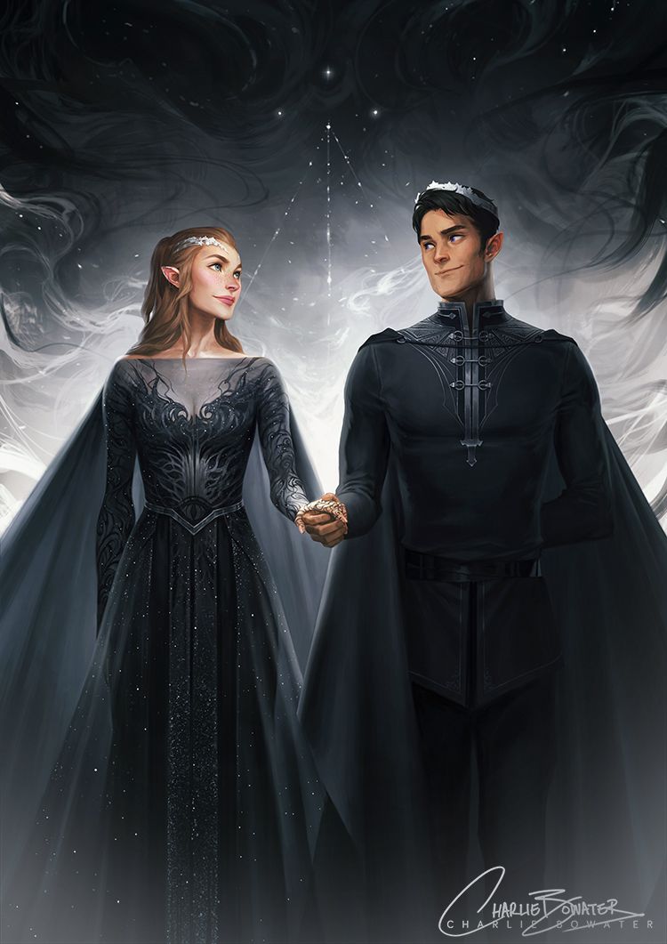 portrait of High Lady and Lord Feyre and Rhysand